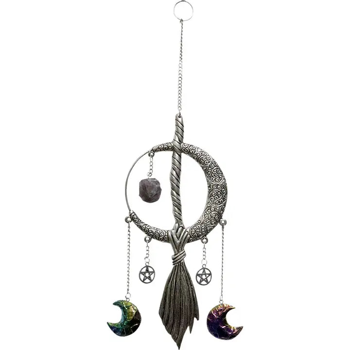 Crescent Moon & Broom Wall Hanging image 0