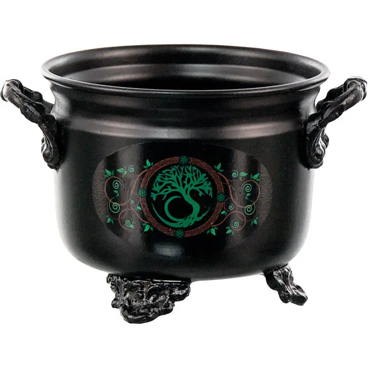 Metal Cauldron with Tree of Life image 0
