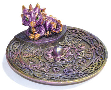 Baby Dragon Incense Holder - purple image 0