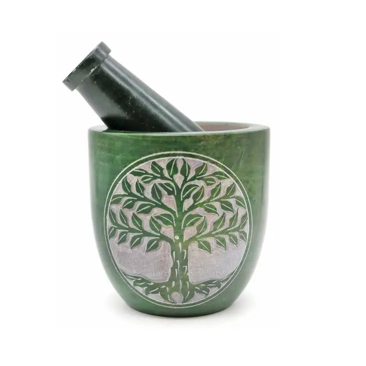 Tree of Life Soapstone Mortar & Pestle image 0