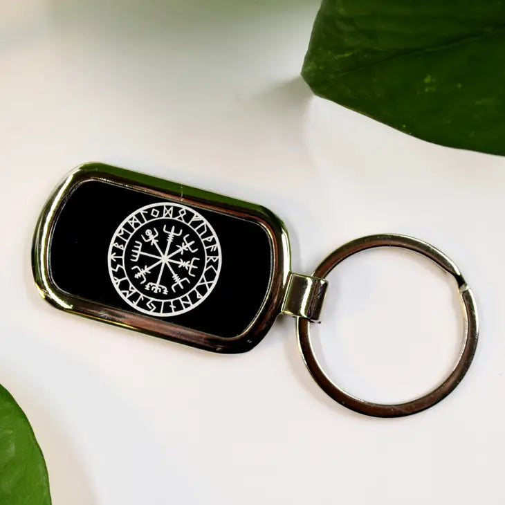 Vegvisir Runic Metal Keychain image 0