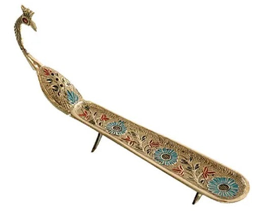 Peacock Incense Brass Burner 9.75" image 0