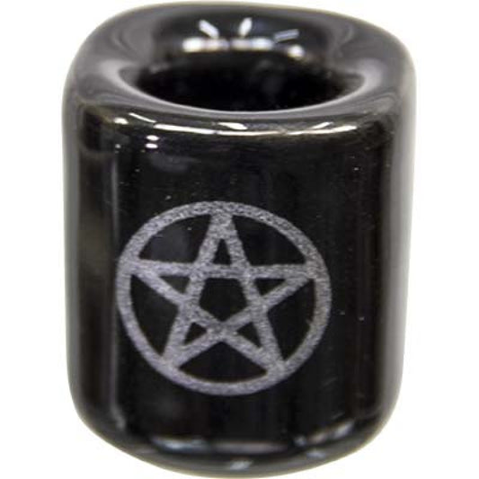 Mini Chime Candle Holder: Pentacle in White image 0