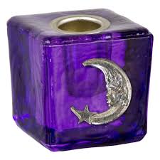 Mini Chime Candle Holder: Purple Moon image 0