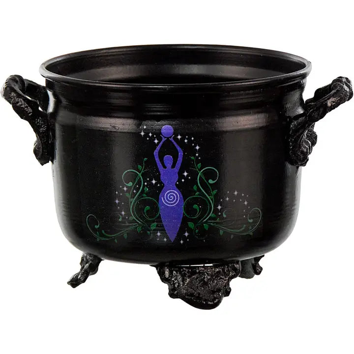 Metal Cauldron with Fertility Goddess image 0