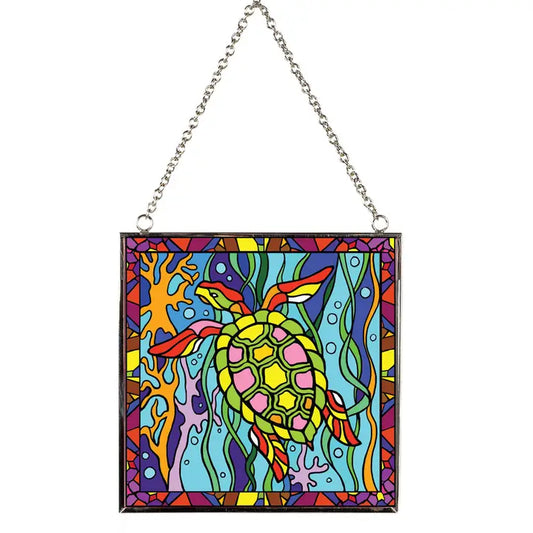 Turtle Stained Glass Suncatcher image 0