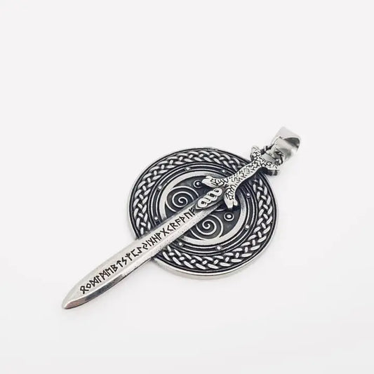 Viking Rune Sword Stainless Steel Pendant image 0