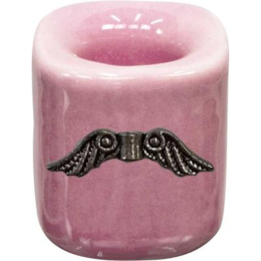 Mini Chime Candle Holder: Pink Angel Wings image 0